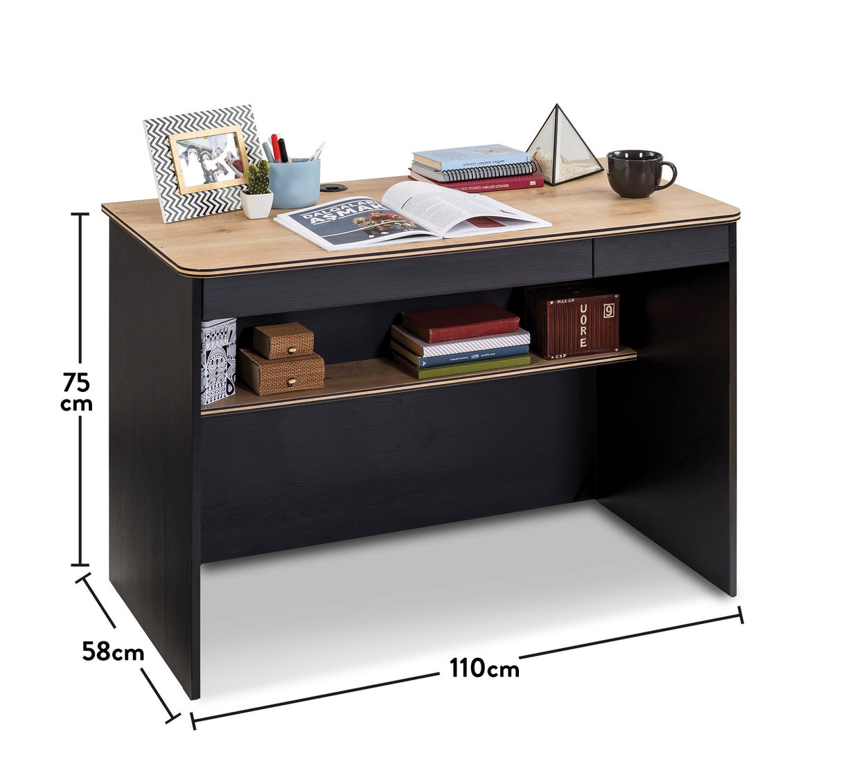 Birou Black Small, Multicolor, 110x58x75 cm