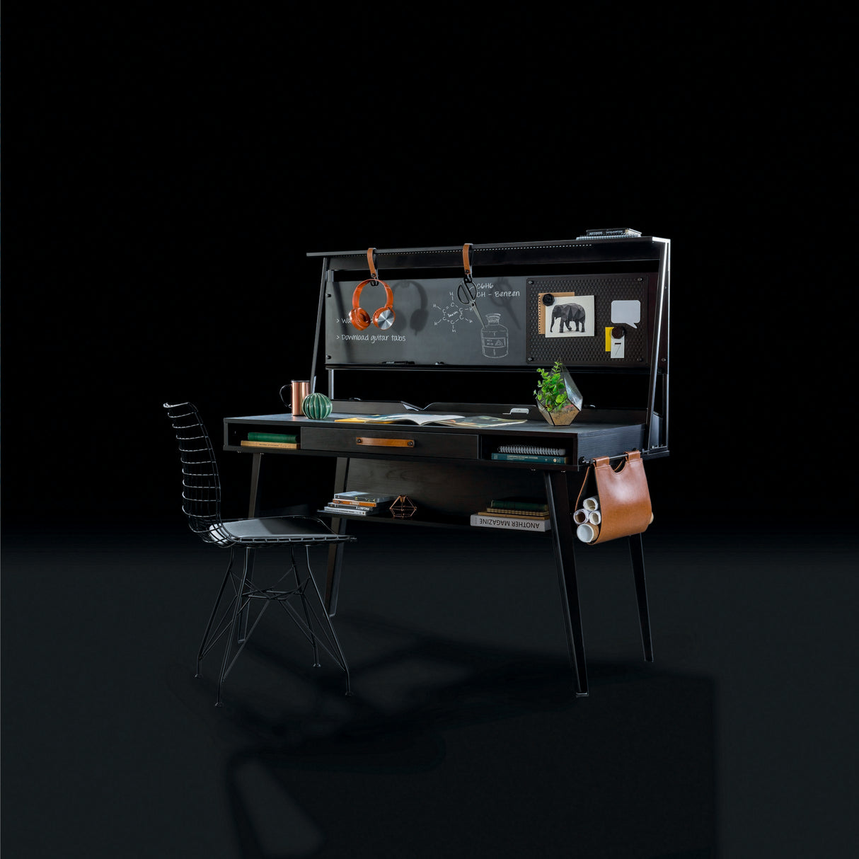 Birou Dark Metal, Multicolor, 134x62x80 cm