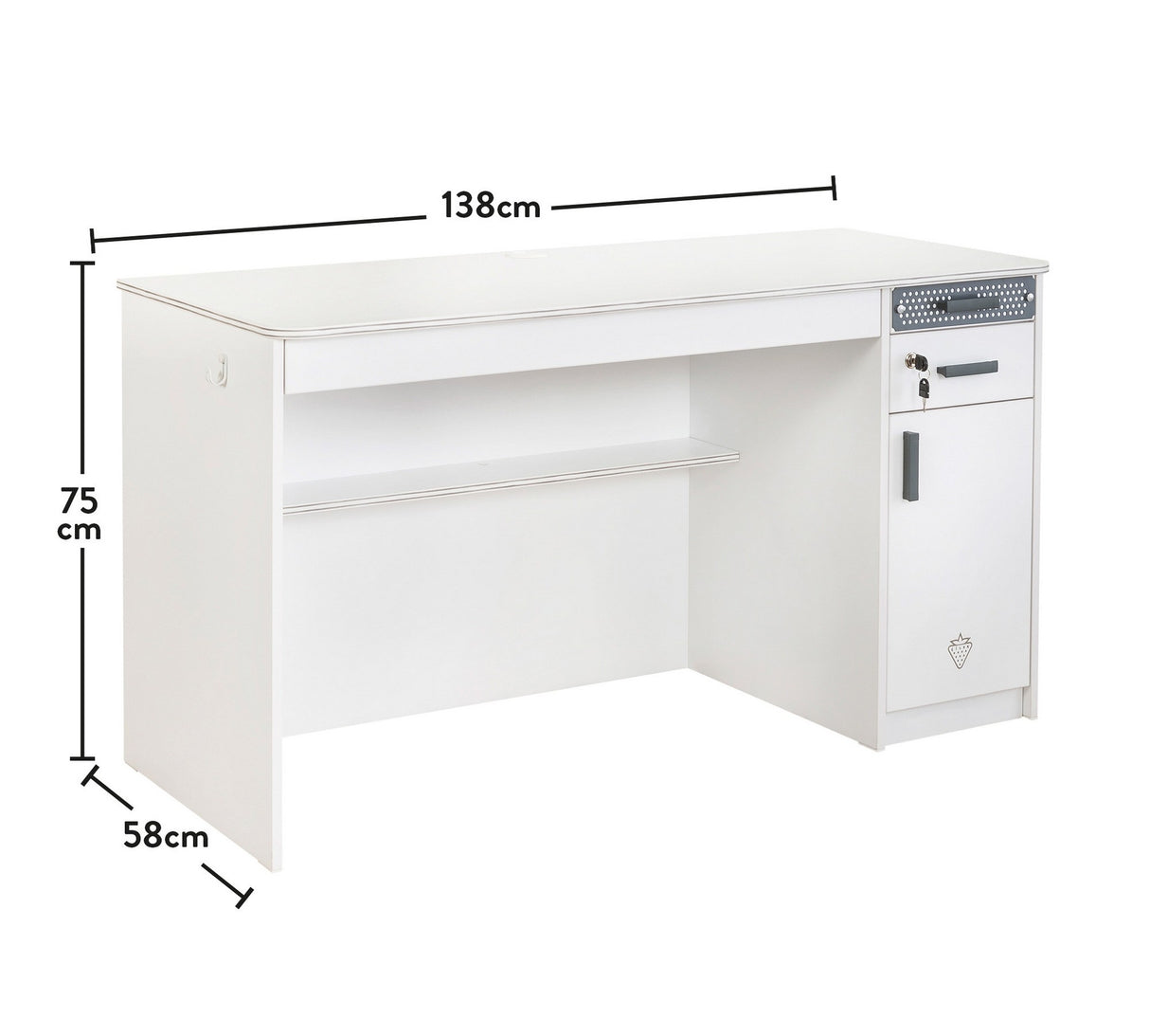Birou White Wide, Multicolor, 138x58x75 cm
