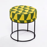 Taburet Moon Steel, Galben - Verde, 40x40x40 cm