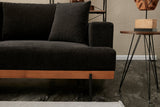Canapea fixă 3 locuri Liva - Anthracite, Copper, Antracit - Negru, 227x76x94 cm