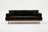 Canapea fixă 3 locuri Liva - Anthracite, Copper, Antracit - Negru, 227x76x94 cm