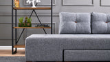 Canapea extensibilă de colț Manama, Dreapta, Diverse culori, 280x206x85 cm - Gri închis | SKU: 825BLC1181 | Canapea extensibilă de colț Manama, Dreapta, 280x206x85 cm, varianta Gri închis, produs pentru amenajarea locuinței, disponibil online în România la CasaMob