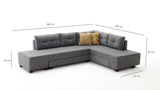 Canapea extensibilă de colț Manama, Dreapta, Diverse culori, 280x206x85 cm - Gri închis | SKU: 825BLC1181 | Canapea extensibilă de colț Manama, Dreapta, 280x206x85 cm, varianta Gri închis, produs pentru amenajarea locuinței, disponibil online în România la CasaMob