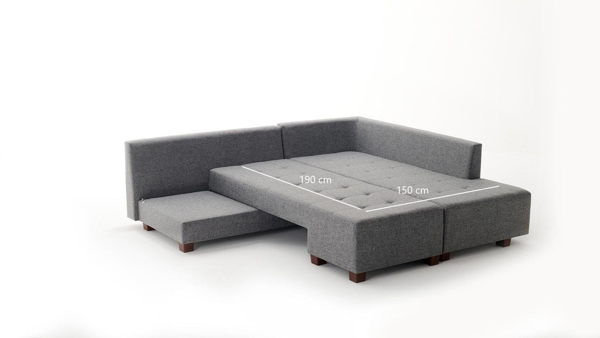 Canapea extensibilă de colț Manama, Dreapta, Diverse culori, 280x206x85 cm - Gri închis | SKU: 825BLC1181 | Canapea extensibilă de colț Manama, Dreapta, 280x206x85 cm, varianta Gri închis, produs pentru amenajarea locuinței, disponibil online în România la CasaMob