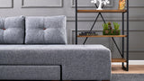 Canapea extensibilă de colț Manama, Stânga, Diverse culori, 280x206x85 cm - Gri închis | SKU: 825BLC1182 | Canapea extensibilă de colț Manama, Stânga, 280x206x85 cm, varianta Gri închis, produs pentru amenajarea locuinței, disponibil online în România la CasaMob