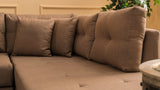 Canapea extensibilă de colț Manama, Dreapta, Diverse culori, 280x206x85 cm - Maro | SKU: 825BLC1183 | Canapea extensibilă de colț Manama, Dreapta, 280x206x85 cm, varianta Maro, produs pentru amenajarea locuinței, disponibil online în România la CasaMob
