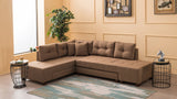 Canapea extensibilă de colț Manama, Stânga, Diverse culori, 280x206x85 cm - Maro | SKU: 825BLC1184 | Canapea extensibilă de colț Manama, Stânga, 280x206x85 cm, varianta Maro, produs pentru amenajarea locuinței, disponibil online în România la CasaMob