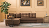 Canapea extensibilă de colț Manama, Stânga, Diverse culori, 280x206x85 cm - Maro | SKU: 825BLC1184 | Canapea extensibilă de colț Manama, Stânga, 280x206x85 cm, varianta Maro, produs pentru amenajarea locuinței, disponibil online în România la CasaMob