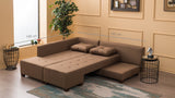 Canapea extensibilă de colț Manama, Stânga, Diverse culori, 280x206x85 cm - Maro | SKU: 825BLC1184 | Canapea extensibilă de colț Manama, Stânga, 280x206x85 cm, varianta Maro, produs pentru amenajarea locuinței, disponibil online în România la CasaMob
