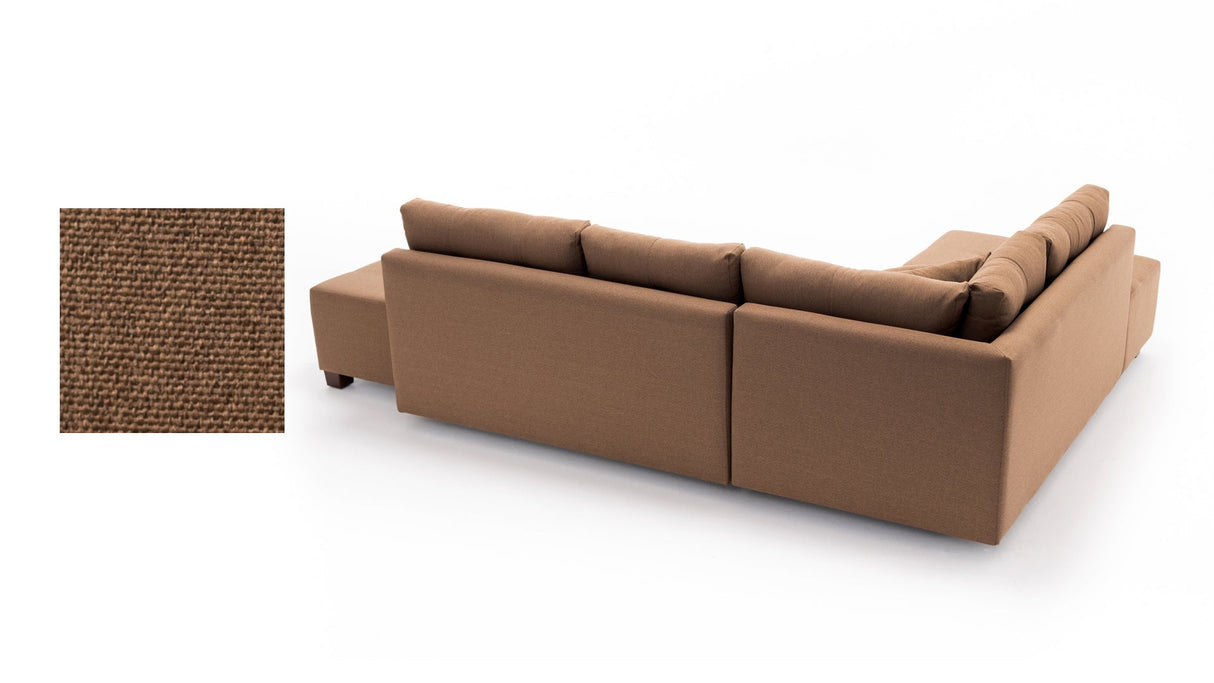 Canapea extensibilă de colț Manama, Stânga, Diverse culori, 280x206x85 cm - Maro | SKU: 825BLC1184 | Canapea extensibilă de colț Manama, Stânga, 280x206x85 cm, varianta Maro, produs pentru amenajarea locuinței, disponibil online în România la CasaMob
