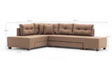 Canapea extensibilă de colț Manama, Stânga, Diverse culori, 280x206x85 cm - Maro | SKU: 825BLC1184 | Canapea extensibilă de colț Manama, Stânga, 280x206x85 cm, varianta Maro, produs pentru amenajarea locuinței, disponibil online în România la CasaMob