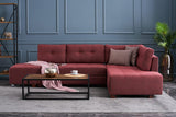 Canapea extensibilă de colț Manama, Dreapta, Diverse culori, 280x206x85 cm - Bordo | SKU: 825BLC1185 | Canapea extensibilă de colț Manama, Dreapta, 280x206x85 cm, varianta Bordo, produs pentru amenajarea locuinței, disponibil online în România la CasaMob