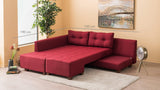Canapea extensibilă de colț Manama, Stânga, Diverse culori, 280x206x85 cm - Bordo | SKU: 825BLC1186 | Canapea extensibilă de colț Manama, Stânga, 280x206x85 cm, varianta Bordo, produs pentru amenajarea locuinței, disponibil online în România la CasaMob