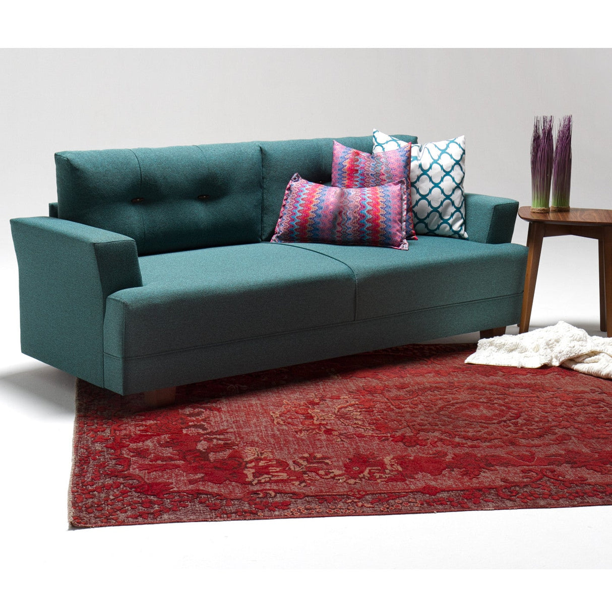 Canapea fixă 3 locuri Balzan, Diverse culori, 208x78x85 cm - Turcoaz | SKU: 825BLC1198 | Canapea fixă 3 locuri Balzan, 208x78x85 cm, varianta Turcoaz, produs pentru amenajarea locuinței, disponibil online în România la CasaMob