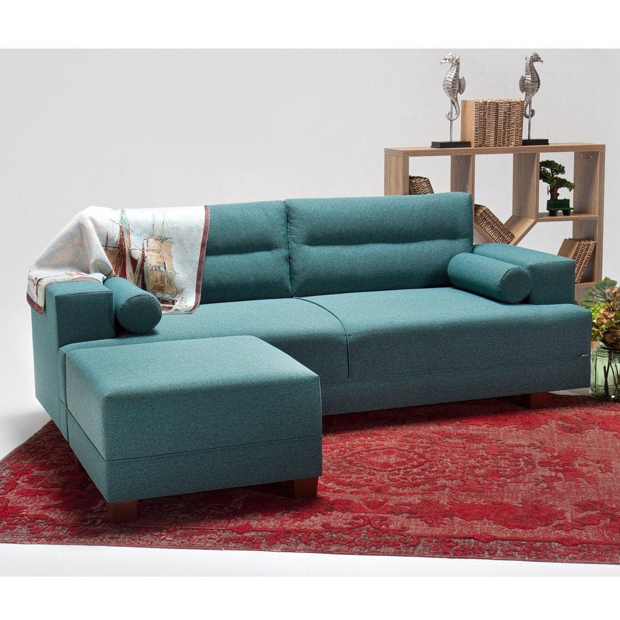 Canapea fixă Oslo, Diverse culori, Diverse configurații, 210x78x85 cm - Turcoaz - 1 bucată | SKU: 825BLC1201 | Canapea fixă Oslo, 210x78x85 cm, varianta Turcoaz - 1 bucată, produs pentru amenajarea locuinței, disponibil online în România la CasaMob