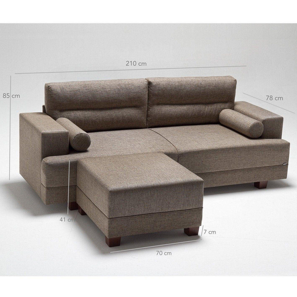 Canapea fixă Oslo, Diverse culori, Diverse configurații, 210x78x85 cm - Gri - 1 bucată | SKU: 825BLC1199 | Canapea fixă Oslo, 210x78x85 cm, varianta Gri - 1 bucată, produs pentru amenajarea locuinței, disponibil online în România la CasaMob