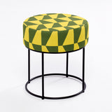 Taburet Moon Steel, Galben - Verde, 40x40x40 cm