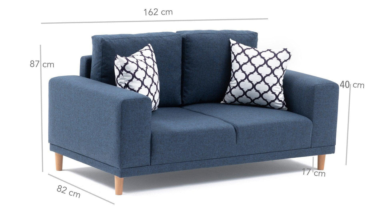 Canapea fixă Franz, Diverse culori, Diverse configurații, Diverse dimensiuni - Albastru închis - 162x82x87 cm - 2 locuri | SKU: 825BLC1398 | Canapea fixă Franz, varianta Albastru închis - 162x82x87 cm - 2 locuri, produs pentru amenajarea locuinței, disponibil online în România la CasaMob