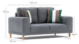 Canapea fixă Franz, Diverse culori, Diverse configurații, Diverse dimensiuni - Gri - 162x82x87 cm - 2 locuri | SKU: 825BLC1396 | Canapea fixă Franz, varianta Gri - 162x82x87 cm - 2 locuri, produs pentru amenajarea locuinței, disponibil online în România la CasaMob