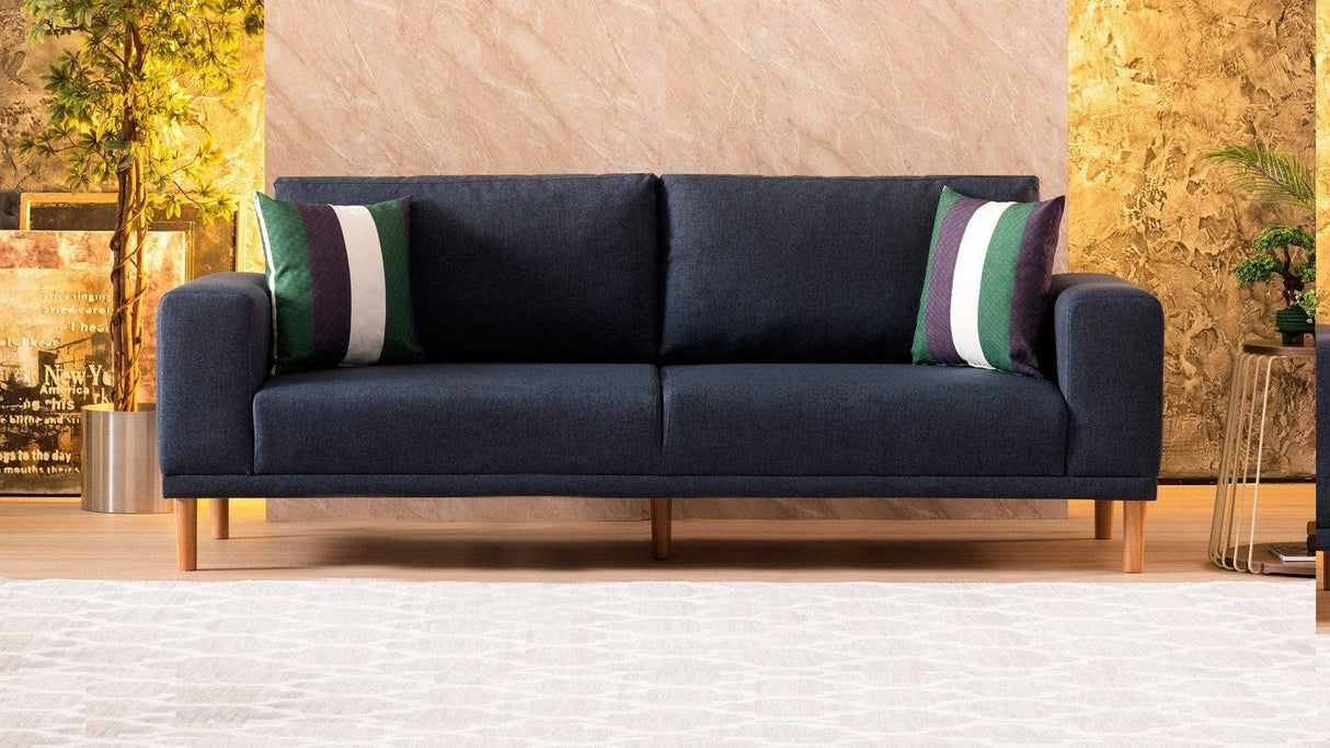 Canapea fixă Franz, Diverse culori, Diverse configurații, Diverse dimensiuni - Albastru închis - 220x82x87 cm - 3 locuri | SKU: 825BLC1402 | Canapea fixă Franz, varianta Albastru închis - 220x82x87 cm - 3 locuri, produs pentru amenajarea locuinței, disponibil online în România la CasaMob