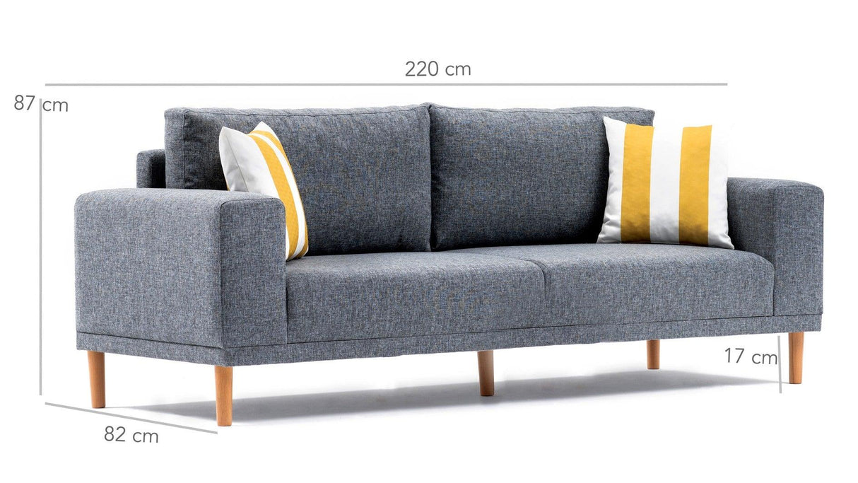 Canapea fixă Franz, Diverse culori, Diverse configurații, Diverse dimensiuni - Gri - 220x82x87 cm - 3 locuri | SKU: 825BLC1399 | Canapea fixă Franz, varianta Gri - 220x82x87 cm - 3 locuri, produs pentru amenajarea locuinței, disponibil online în România la CasaMob