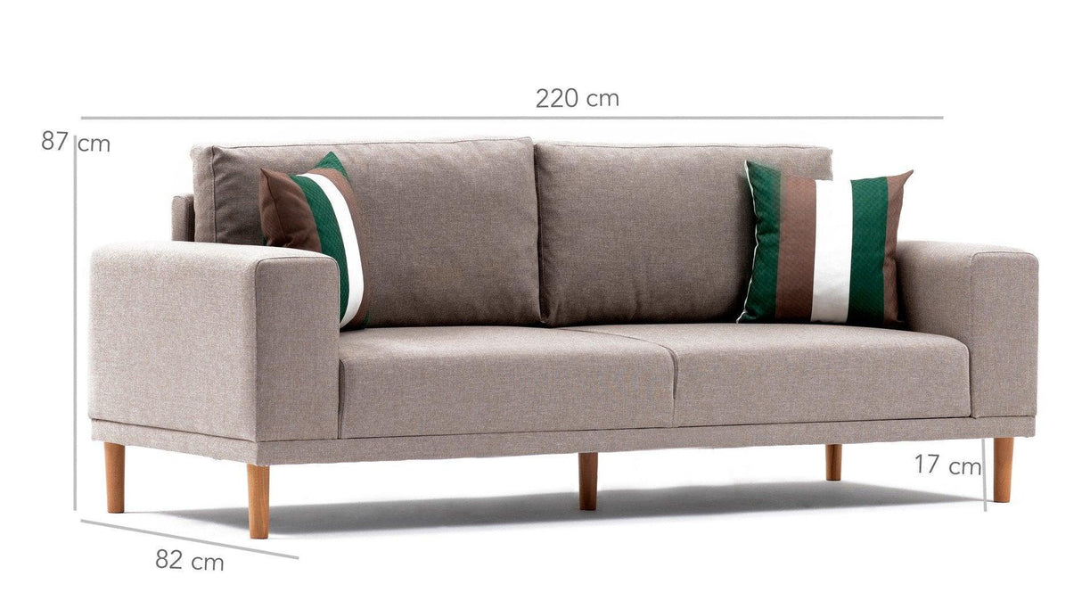 Canapea fixă Franz, Diverse culori, Diverse configurații, Diverse dimensiuni - Crem - 220x82x87 cm - 3 locuri | SKU: 825BLC1401 | Canapea fixă Franz, varianta Crem - 220x82x87 cm - 3 locuri, produs pentru amenajarea locuinței, disponibil online în România la CasaMob