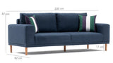 Canapea fixă Franz, Diverse culori, Diverse configurații, Diverse dimensiuni - Crem - 220x82x87 cm - 3 locuri | SKU: 825BLC1401 | Canapea fixă Franz, varianta Crem - 220x82x87 cm - 3 locuri, produs pentru amenajarea locuinței, disponibil online în România la CasaMob