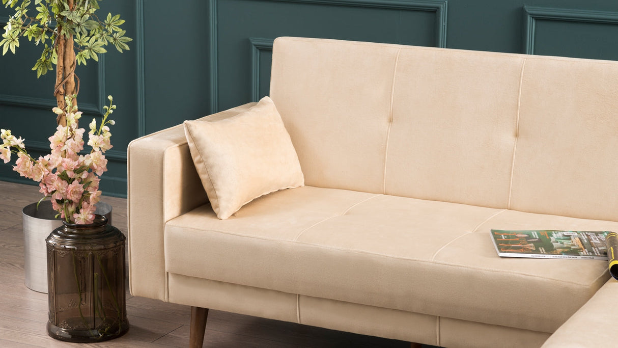 Canapea extensibilă Dublin, Colț, Dreapta, Diverse culori, 220x180x90 cm - Crem | SKU: 825BLC1412 | Canapea extensibilă Dublin, Colț, Dreapta, 220x180x90 cm, varianta Crem, produs pentru amenajarea locuinței, disponibil online în România la CasaMob