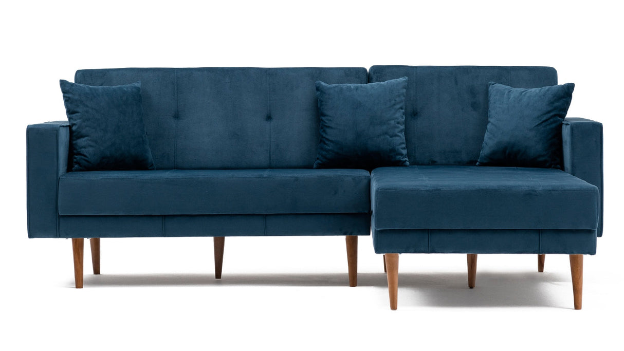 Canapea extensibilă Dublin, Colț, Dreapta, Diverse culori, 220x180x90 cm - Albastru sax | SKU: 825BLC1414 | Canapea extensibilă Dublin, Colț, Dreapta, 220x180x90 cm, varianta Albastru sax, produs pentru amenajarea locuinței, disponibil online în România la CasaMob