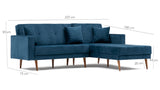 Canapea extensibilă Dublin, Colț, Dreapta, Diverse culori, 220x180x90 cm - Albastru sax | SKU: 825BLC1414 | Canapea extensibilă Dublin, Colț, Dreapta, 220x180x90 cm, varianta Albastru sax, produs pentru amenajarea locuinței, disponibil online în România la CasaMob