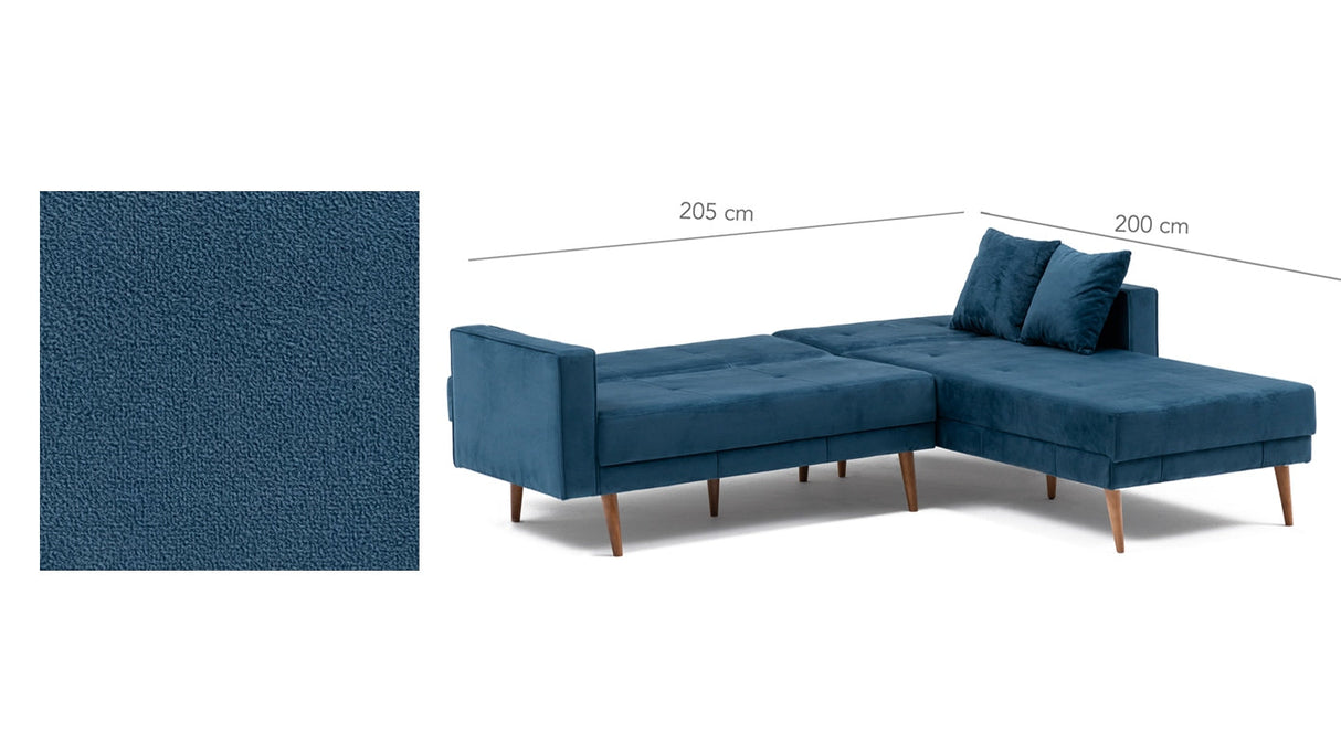 Canapea extensibilă Dublin, Colț, Dreapta, Diverse culori, 220x180x90 cm - Albastru sax | SKU: 825BLC1414 | Canapea extensibilă Dublin, Colț, Dreapta, 220x180x90 cm, varianta Albastru sax, produs pentru amenajarea locuinței, disponibil online în România la CasaMob