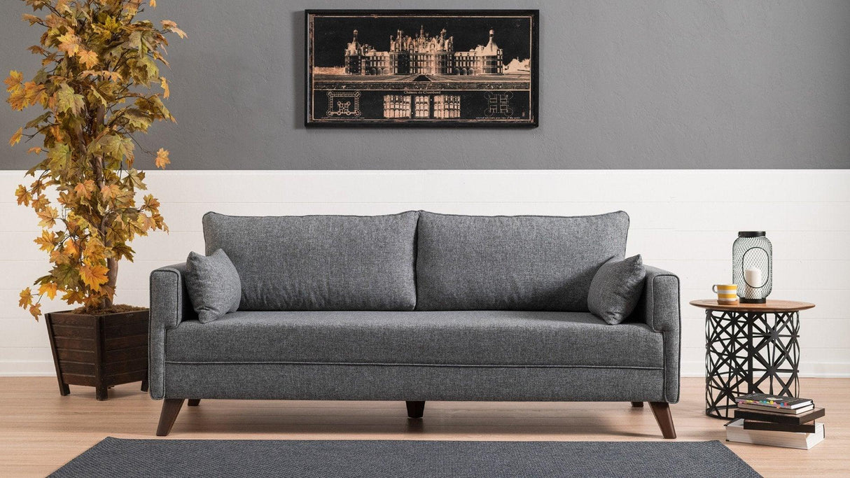 Canapea extensibilă Bella, 3 locuri, Diverse culori, 208x81x85 cm - Gri închis | SKU: 825BLC1501 | Canapea extensibilă Bella, 3 locuri, 208x81x85 cm, varianta Gri închis, produs pentru amenajarea locuinței, disponibil online în România la CasaMob