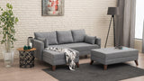 Canapea extensibilă Bella, Colț, Stânga, Diverse culori, 205x140x85 cm - Gri închis | SKU: 825BLC1505 | Canapea extensibilă Bella, Colț, Stânga, 205x140x85 cm, varianta Gri închis, produs pentru amenajarea locuinței, disponibil online în România la CasaMob