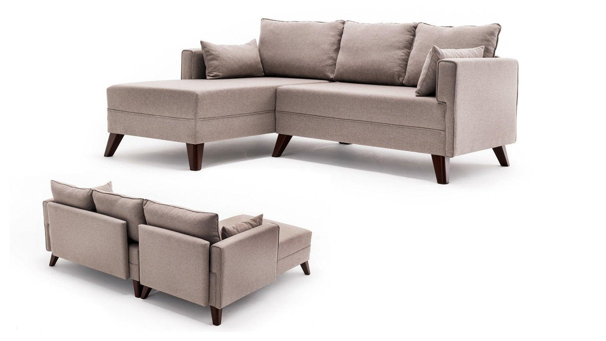 Canapea extensibilă Bella, Colț, Stânga, Diverse culori, 205x140x85 cm - Crem | SKU: 825BLC1510 | Canapea extensibilă Bella, Colț, Stânga, 205x140x85 cm, varianta Crem, produs pentru amenajarea locuinței, disponibil online în România la CasaMob