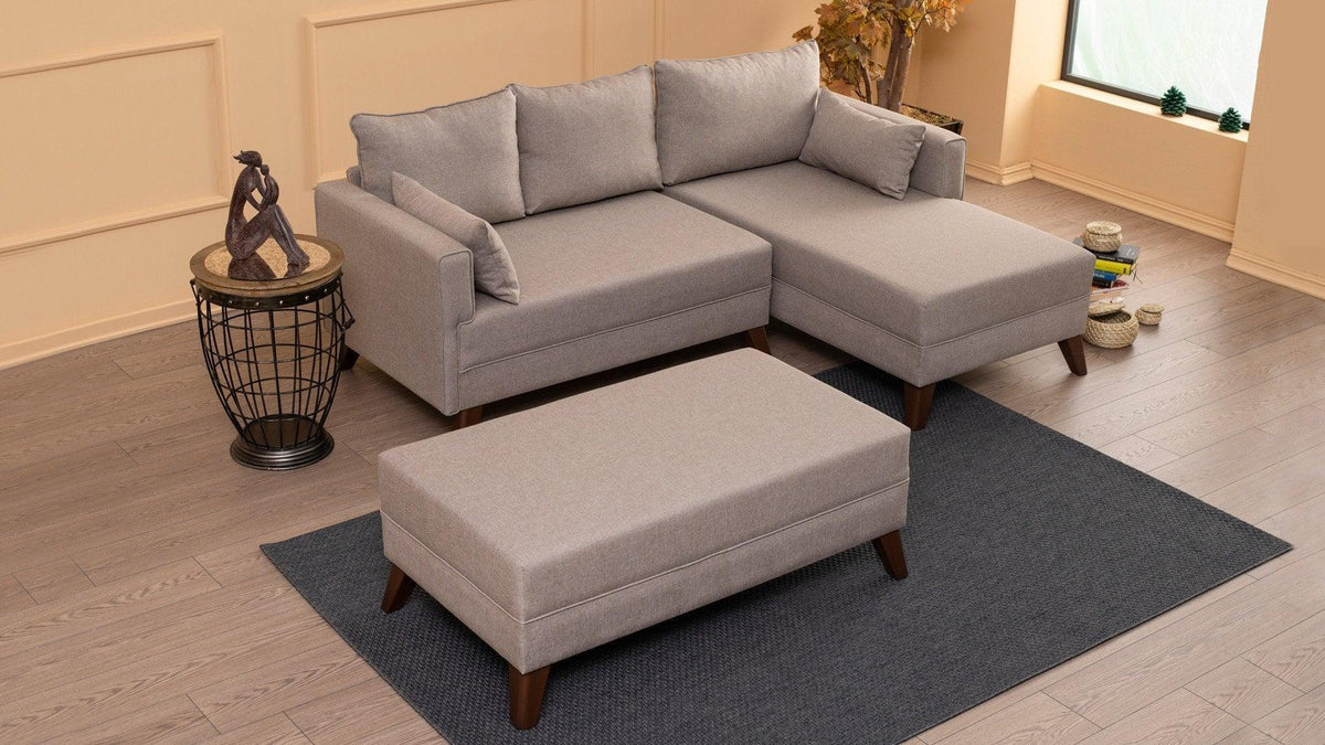 Crem | SKU: 825BLC1511 | Canapea extensibilă Bella, Colț, Dreapta, 205x140x85 cm, varianta Crem, produs pentru amenajarea locuinței, disponibil online în România la CasaMob