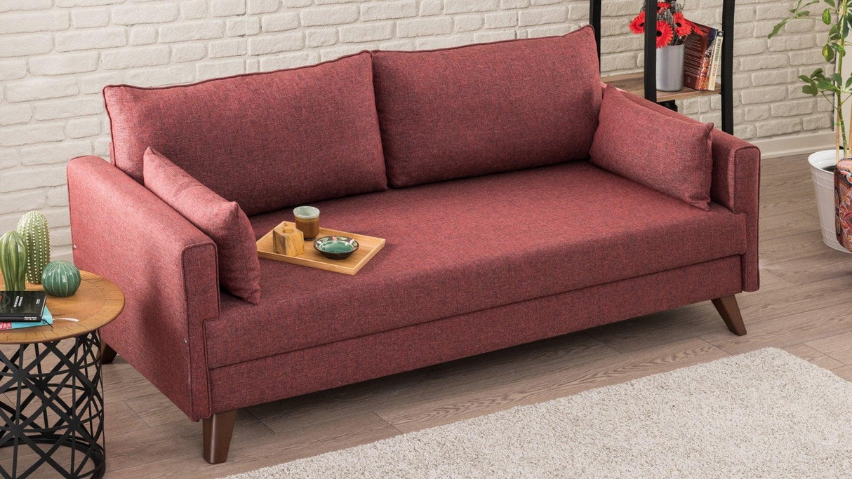 Canapea extensibilă Bella, 3 locuri, Diverse culori, 208x81x85 cm - Bordo | SKU: 825BLC1517 | Canapea extensibilă Bella, 3 locuri, 208x81x85 cm, varianta Bordo, produs pentru amenajarea locuinței, disponibil online în România la CasaMob