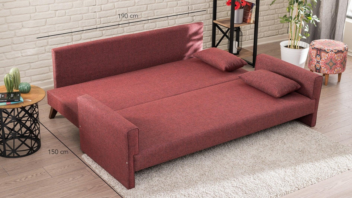 Canapea extensibilă Bella, 3 locuri, Diverse culori, 208x81x85 cm - Bordo | SKU: 825BLC1517 | Canapea extensibilă Bella, 3 locuri, 208x81x85 cm, varianta Bordo, produs pentru amenajarea locuinței, disponibil online în România la CasaMob