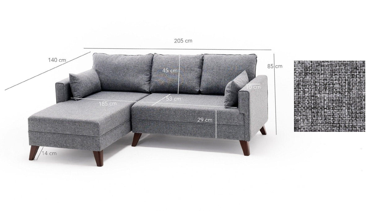 Canapea extensibilă Bella, Colț, Stânga, Diverse culori, 205x140x85 cm - Bordo | SKU: 825BLC1518 | Canapea extensibilă Bella, Colț, Stânga, 205x140x85 cm, varianta Bordo, produs pentru amenajarea locuinței, disponibil online în România la CasaMob