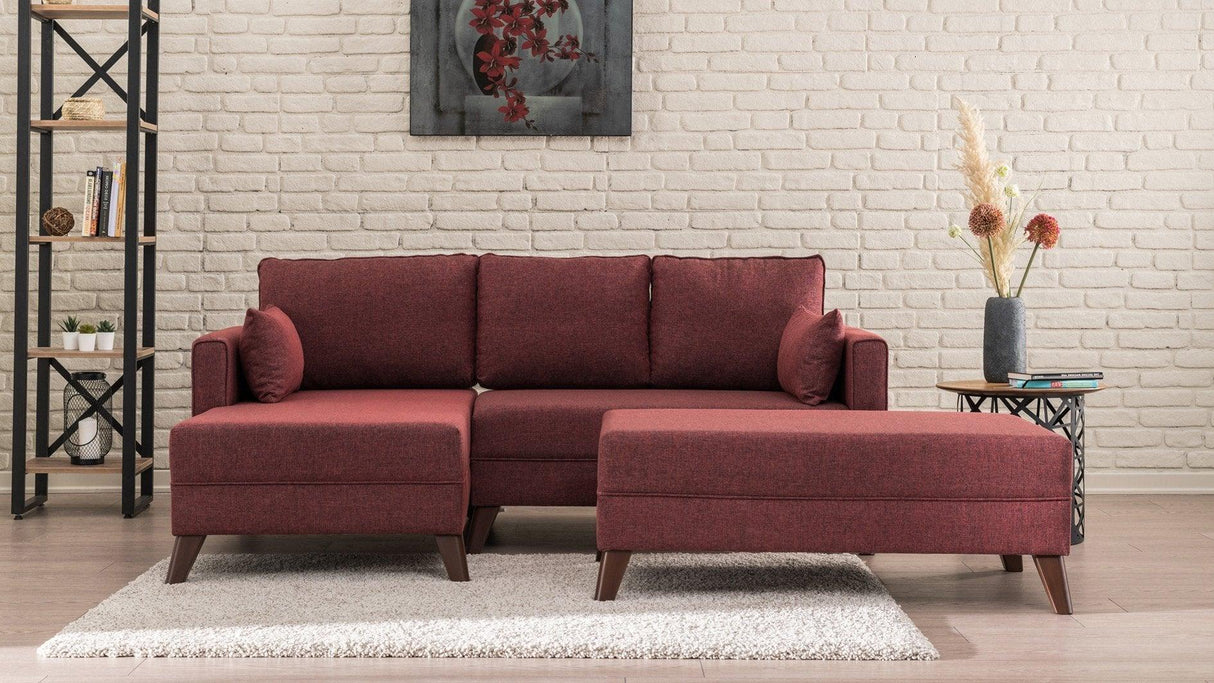 Canapea extensibilă Bella, Colț, Stânga, Diverse culori, 205x140x85 cm - Bordo | SKU: 825BLC1518 | Canapea extensibilă Bella, Colț, Stânga, 205x140x85 cm, varianta Bordo, produs pentru amenajarea locuinței, disponibil online în România la CasaMob