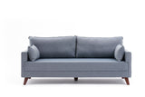 Canapea fixă 3 locuri Bella Soft Üçlü Koltuk, Albastru, 208x81x85 cm