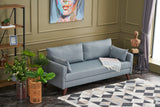 Canapea extensibilă Bella, Soft, 3 locuri, Albastru, 208x81x85 cm