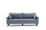Canapea extensibilă Bella, Soft, 3 locuri, Albastru, 208x81x85 cm