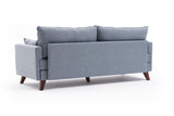 Canapea extensibilă Bella, Soft, 3 locuri, Albastru, 208x81x85 cm