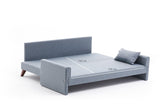 Canapea extensibilă Bella, Soft, 3 locuri, Albastru, 208x81x85 cm