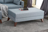 Canapea extensibilă Bella, Colț, Dreapta, Soft Mini, Soft, Albastru, 115x65x43 cm
