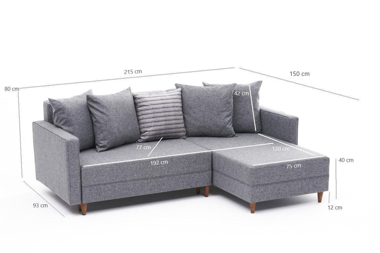 Canapea extensibilă de colț Batss, Dreapta, Diverse culori - Gri deschis | SKU: 825BLC1714 | Canapea extensibilă de colț Batss, Dreapta, varianta Gri deschis, produs pentru amenajarea locuinței, disponibil online în România la CasaMob
