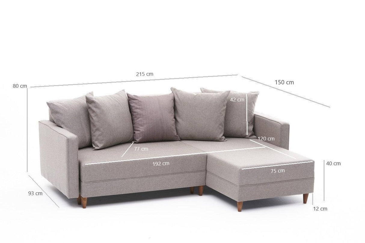 Canapea extensibilă de colț Batss, Dreapta, Diverse culori - Crem | SKU: 825BLC1716 | Canapea extensibilă de colț Batss, Dreapta, varianta Crem, produs pentru amenajarea locuinței, disponibil online în România la CasaMob