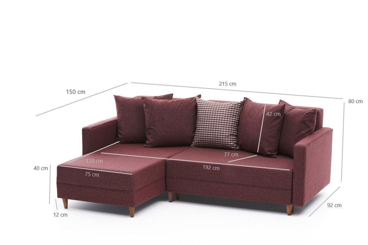 Canapea extensibilă de colț Batss, Stânga, Diverse culori - Albastru | SKU: 825BLC1721 | Canapea extensibilă de colț Batss, Stânga, varianta Albastru, produs pentru amenajarea locuinței, disponibil online în România la CasaMob