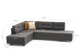 Canapea extensibilă de colț Manama, Stânga, Diverse culori, 280x206x85 cm - Antracit | SKU: 825BLC2541 | Canapea extensibilă de colț Manama, Stânga, 280x206x85 cm, varianta Antracit, produs pentru amenajarea locuinței, disponibil online în România la CasaMob